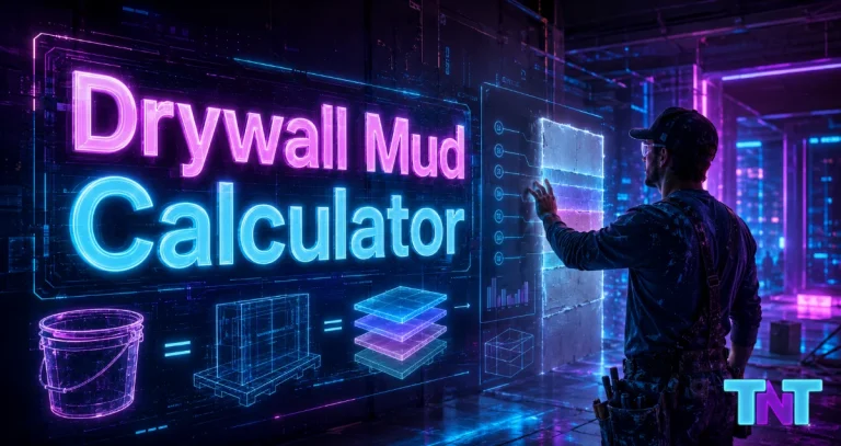 Drywall Mud Calculator for Drywall Area, Joint Compound Coverage, Gallons, Buckets, and Cost