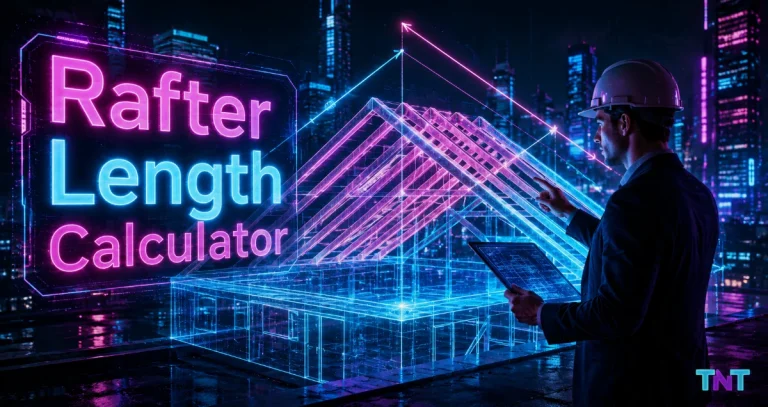 Rafter Length Calculator for Roof Pitch, Horizontal Run, Rise, Angle, Overhang, and Common Rafter Line Length