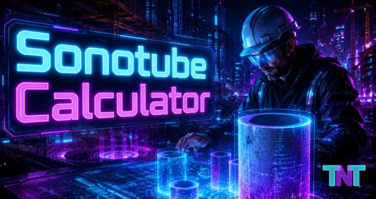 Sonotube Calculator for Concrete Volume, Cubic Yards, Bags, Waste, and Material Cost