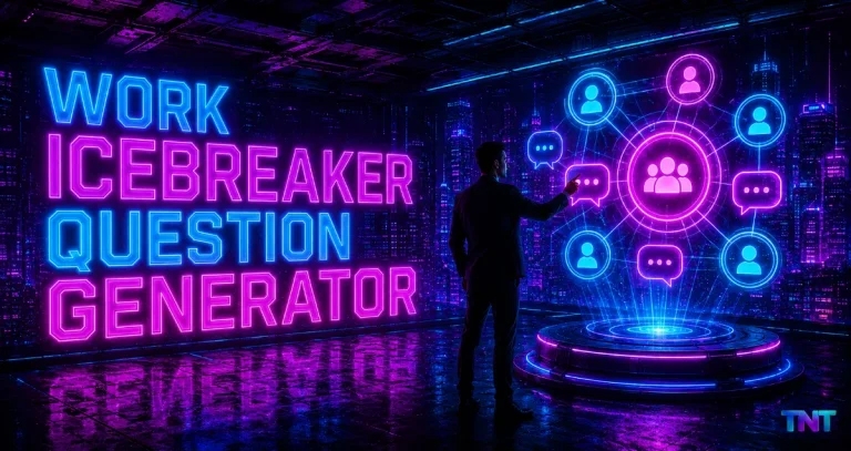 Work Icebreaker Question Generator for Team Meetings, Workshops, Remote Calls, and New Groups